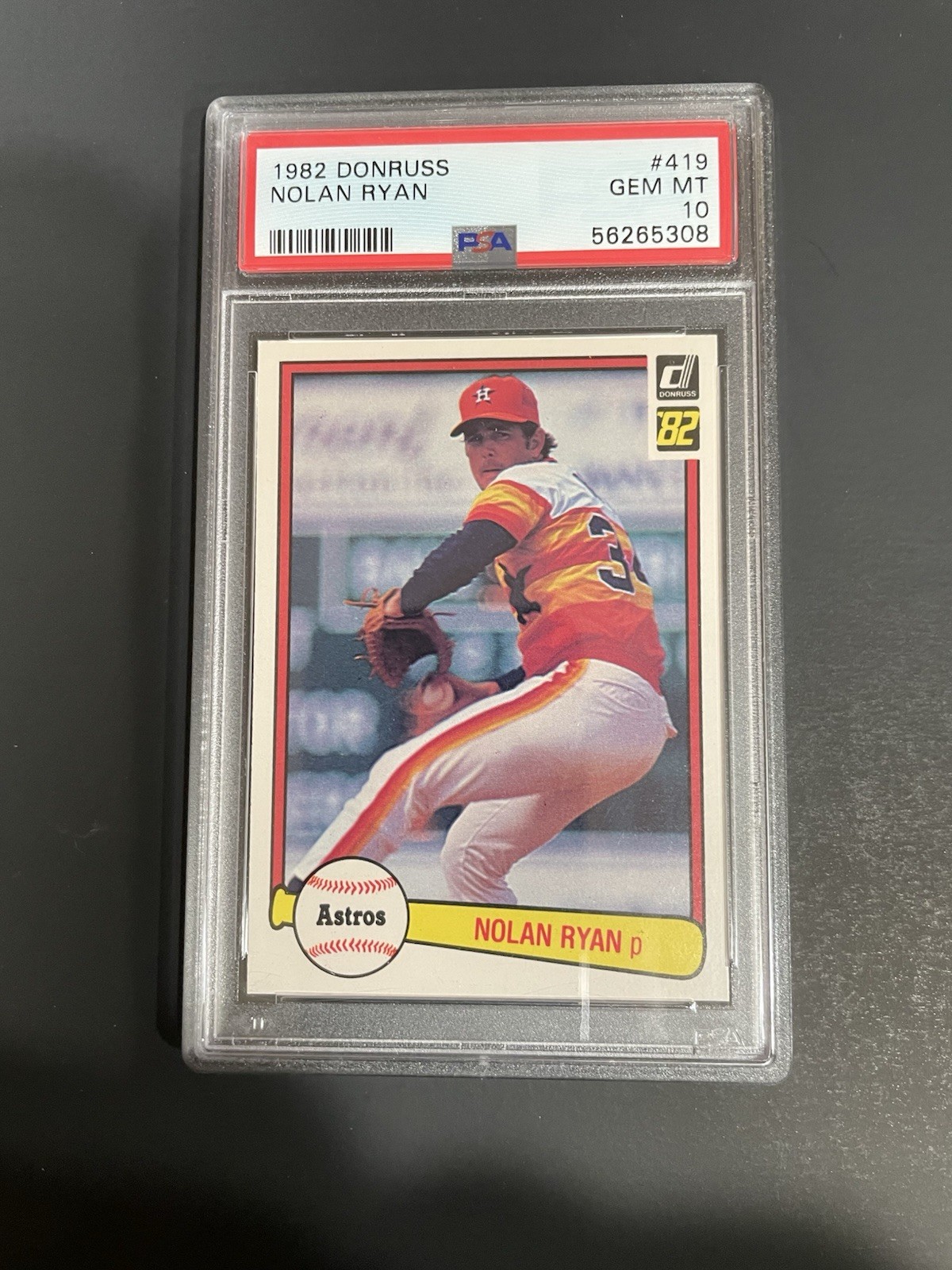 1982 DONRUSS NOLAN RYAN, #419, PSA 10, HOF (Free Shipping On Any 3!)