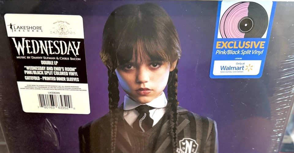 WEDNESDAY Netflix LIMITED Ed. VINYL PINK & BLACK SPLIT COLORED 2LP Jenna Ortega - Image 2 of 4