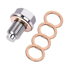 M12 x 1.25 Magnetic Oil Drain Plug, Stainless Steel Pan M12×1.25 