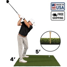 USA-Made 4'x5' Nylon 1" Turf Golf Hitting Mat  Holds Real Wood Tee  Rubber Tee
