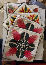 5 Hawaiian handmade quilted/appliqu d cushions pillow covers Regency Creations