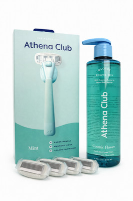 Athena Club Rasierer Set & Rasieröl Konvolut. Direkt aus USA, sofortige Lieferung.
