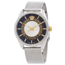 Versace New V Circle Quartz Mens Black Guillo...