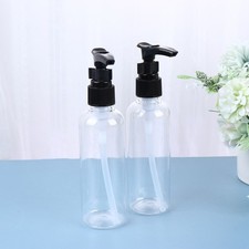 4Pcs Refillable Lotion Bottles Black Plastic Pump for Home Travel Use
