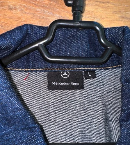MERCEDES BENZ TRUCKER DISTRICT TRUCK DENIM JACKET EMBROIDERED SIZE L image 10