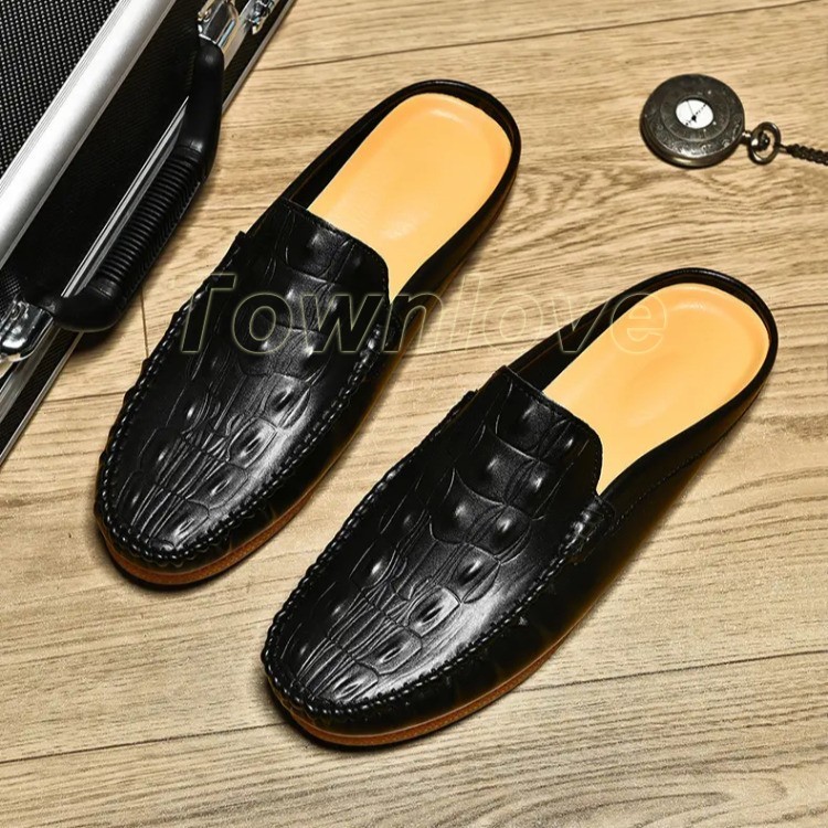 PANTOFOLA D’ORO Pantofole uomo casual slingback punta tonda chiusa mules flat casual scarpe da guida