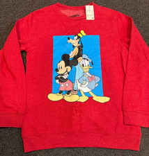 Disney Mickey and Friends Adult Large Red Crewneck Sweatshirt