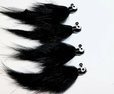 4 1/16 th oz. Black Leech jigs for Walleye, Bass, Crappie, Bluegill 