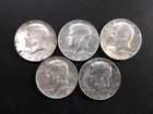 5 Kennedy Half Dollars 1967-68 40%Silver AU/UNC