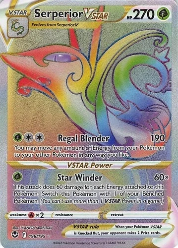 Serperior VSTAR 196/195 Secret Rare - Pokémon TCG Silver Tempest Near Mint