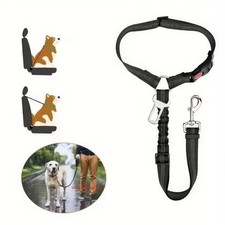 1 Black Pet Car Safety Rope   Adjustable Elastic Seat Belt for Dogs