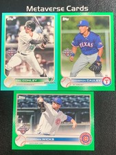 2022 Topps Pro Debut Green Aqua /99/75 Lot x 3 Cal Conley Jordan Wicks Cauley