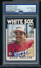 1986 Topps #254 Ozzie Guillen rc signed auto PSA/DNA crisp blue sig ASC
