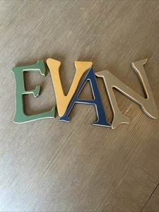 Wood Letters Kid Room Decor EVAN Educational Wall Art