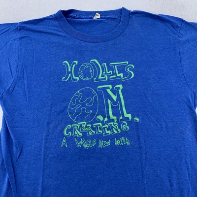 Vintage Hollis OM Shirt Mens Medium Creating A Whole New World Yoga Hippie 90s