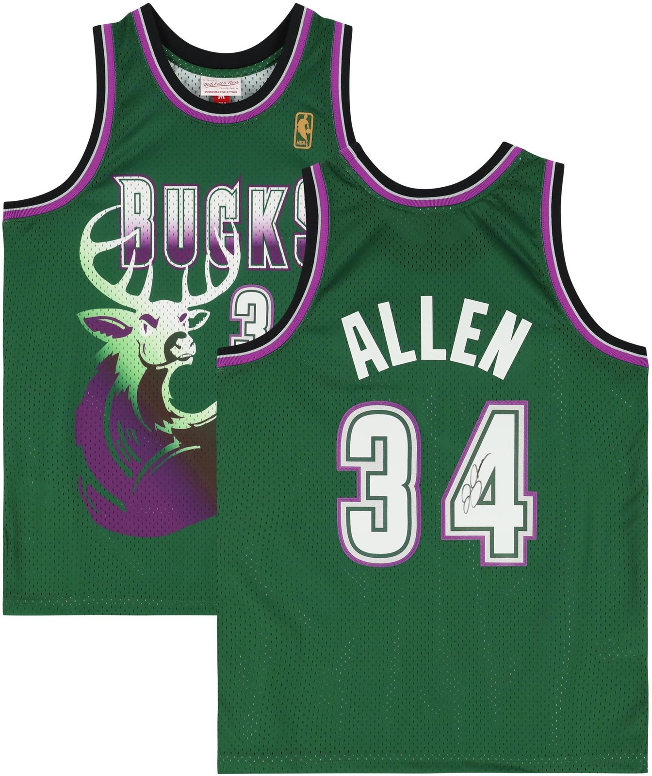 Ray Allen Autographed Signed Milwaukee Bucks Green Mitchell & Ness 1996-1997 Swingman Jersey 