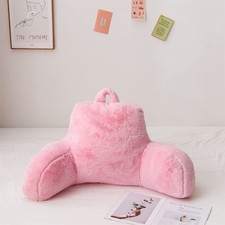 Aimuan Reading Pillow Bed Rest Wedge with Arms Back Support Light Pink Large