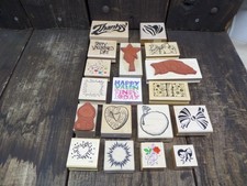 Lot of 18 Hearts Valentines Day Thanks Bows Wood Rubber Stamps Stampa Barbara