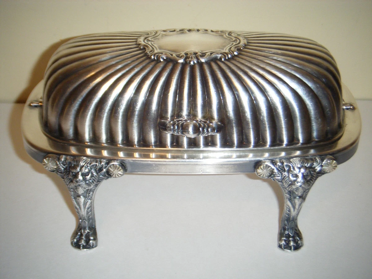 FB Rogers Silver Coin Antique US Silver-Plated Butter Dishes for