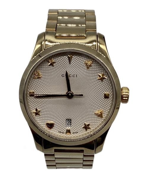 GUCCI G-Timeless Quartz Gold Men's Women's Watch Used 2.5cm Dial