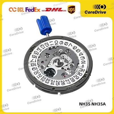 NH35 NH35A Automatic Watch Movement Date at 3 O Clock White Date Disc Coredrive