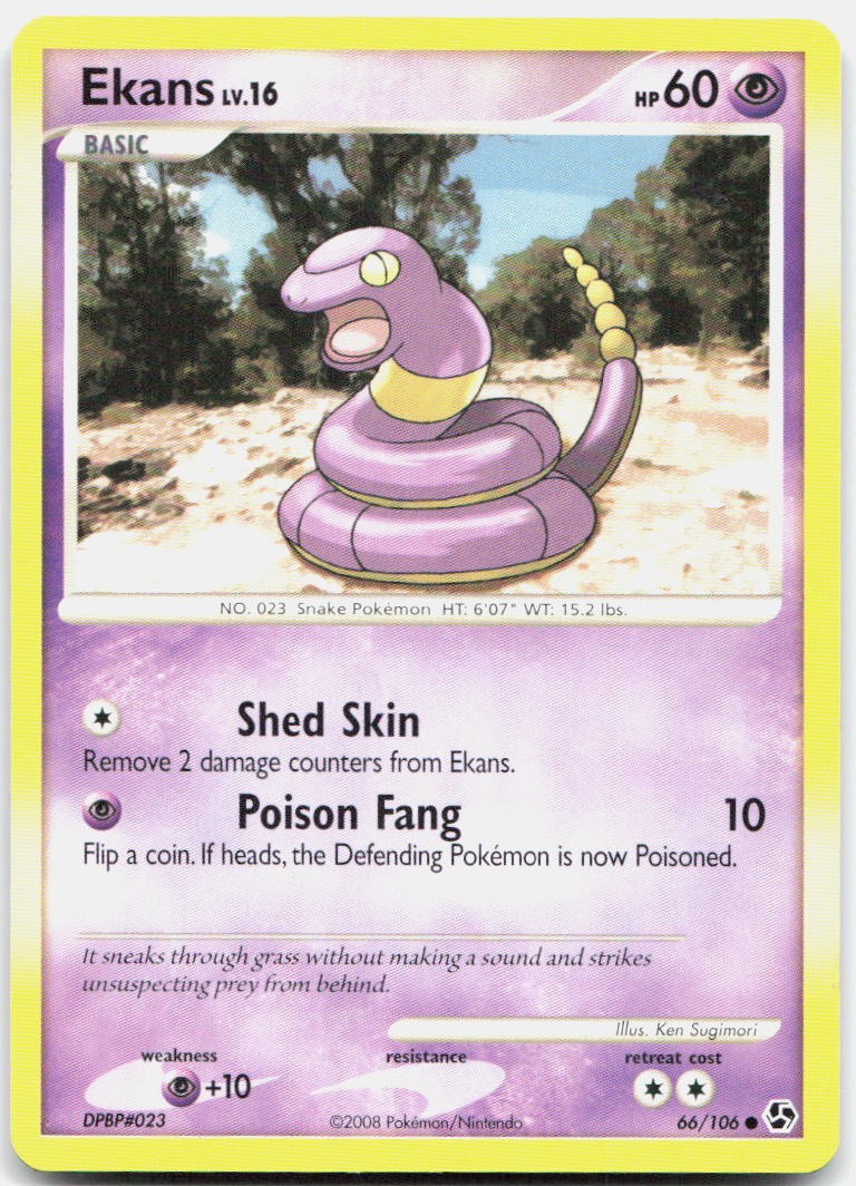 Vintage Pokemon Ekans Common Great Encounters 66/106 LP Trading Card TCG