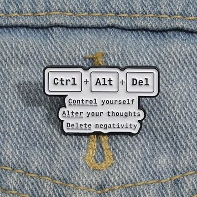 Ctrl + Alt + Del Enamel Pin - Computer Humor - Control Alter Delete IT Self Help