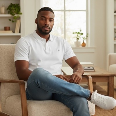 Pedro del Hierro Mens Slim Fit Cotton Pique Polo Shirt White (fits like large)