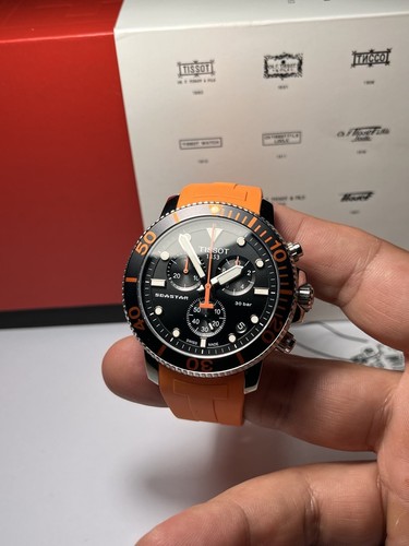 Tissot Seastar 1000 diver orange strap chronograph 45mm with box T120.417.17.051 - Bild 11 von 12