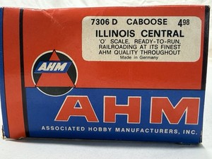 Vintage AHM “O” Scale Caboose Illinois Central 7306D Germany Low or No Use LNIB