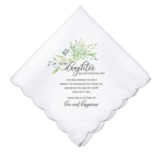 Lillian Rose Daughter Wedding Keepsake Hankie, One Size, White,HA210 DA