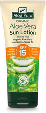 Image of Aloe Pura Sun Cream Lotion SPF 15, Soothing Aloe Vera, Medium Protection UVA & U