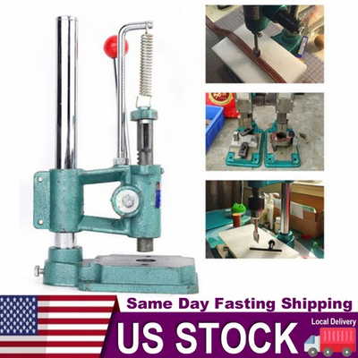 #ad Leather Hole Puncher Hand Punch Machine Manual Embossing Imprinting Press Tool $61.76