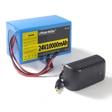 24V10Ah Rechargeable Lithium Battery 7S4P with 29.4V 1A Charger For DIY Projects