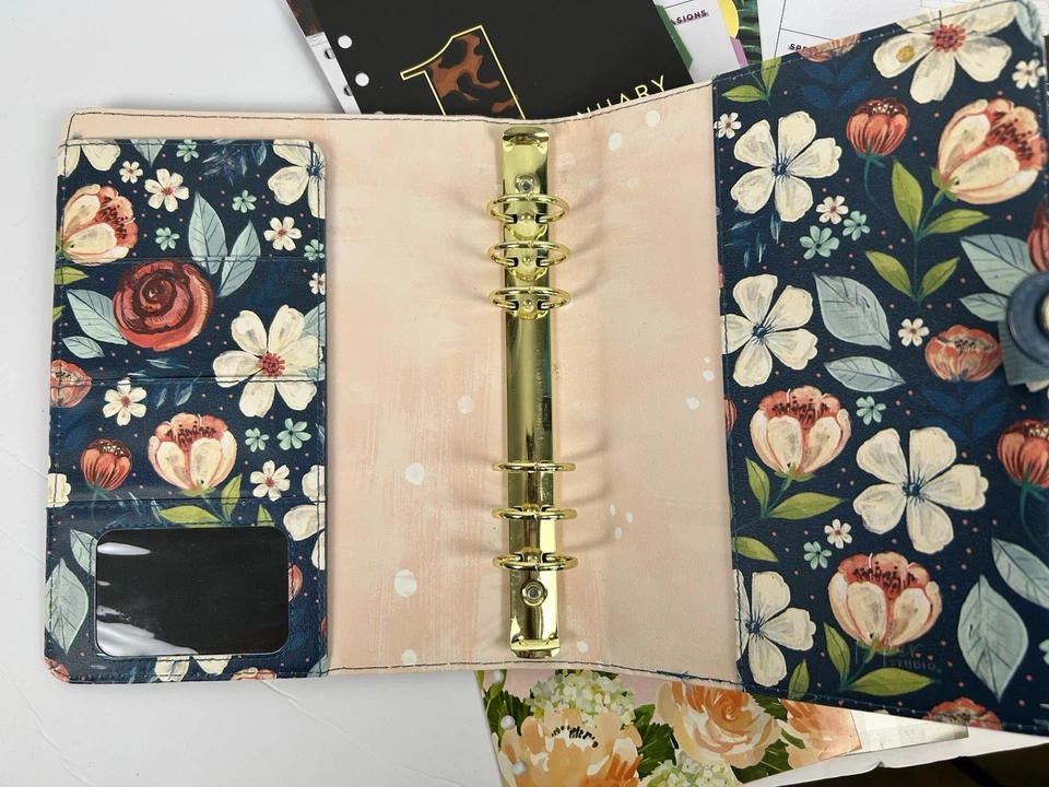 Agenda 52 Blue Floral Planner Lot Inserts Monthly To Do Lists Destash Weekly - Image 4 of 4