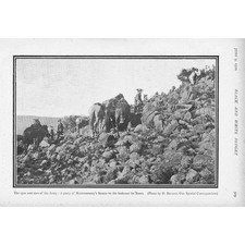 Burenkrieg Montgomerys Pferd auf der Suche nach Buren - Antikdruck 1900