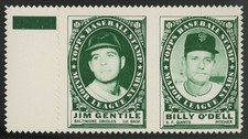 1961 Topps Jim Gentile / Billy O'Dell Stamp Panel NM