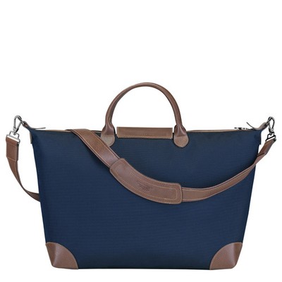 Longchamp Boxford L Weekender Reisetasche blau Canvas