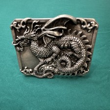 Vintage 1984 Siskiyou Dragon Pewter Belt Buckle D29 Fantasy USA Made
