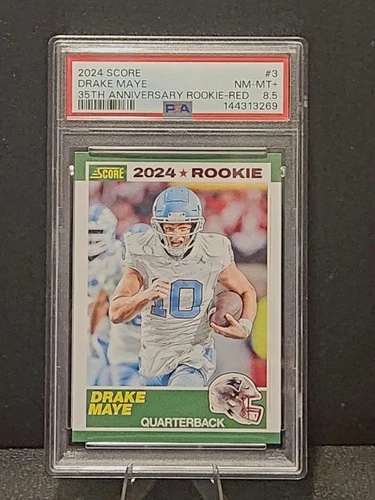 2024 Score - 35th Anniversary Rookie Drake Maye #3 Red (RC) PSA 8.5