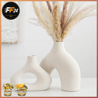 Keramikvase 2Er-Set Beige Modern Boho Nordic Minimalismus Dekoration Wohnzimmer