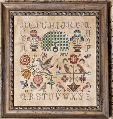 Vintage Flowers ABC Birds Nature Garden Cross Stitch Pattern Sampler Primitive