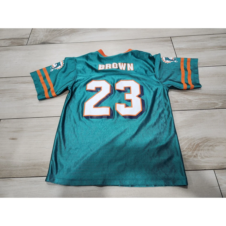 Camiseta de fútbol americano de colección para niños de los Miami Dolphins Ronnie Brown talla XL NFL Foto 3 de 3