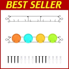 Elegant 2-Piece Horizontal Plate Rack - Wall-Mounted Black Display Hanger