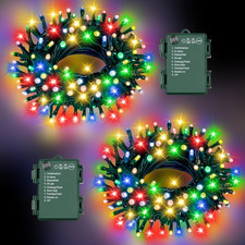 Christmas Lights Outdoor Battery Operated String Lights Total 100LED 33Ft