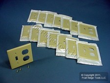 Leviton 86005 Ivory 2-Gang Toggle Duplex Plastic Standard Wallplate Cover 15pcs