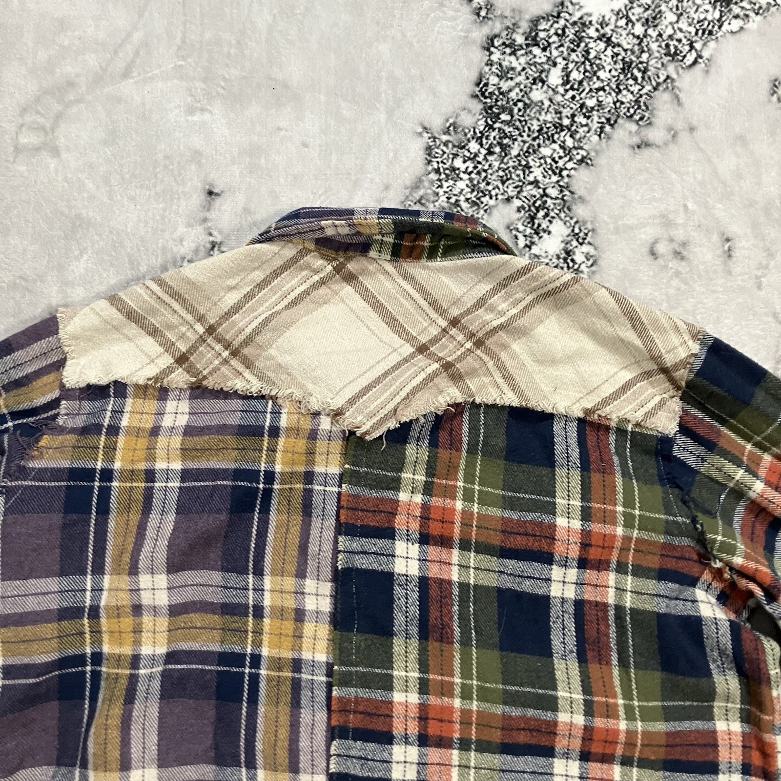 POL Clothing Patchwork Flannel Plaid Button Front… - image 7