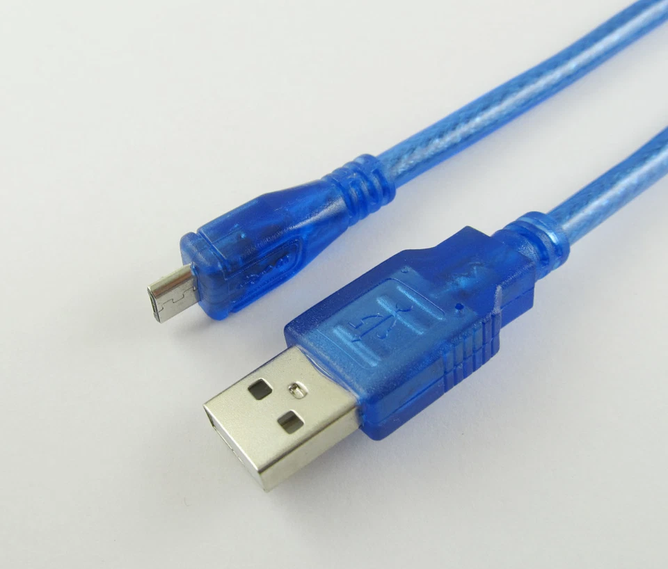 10x USB 2.0 Type A Male to USB Micro 5 Pin Male Plug Data Cable Adapter Blue 1FT - Image 2 of 4
