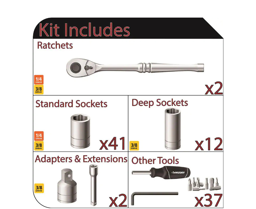 Husky Mechanics Tool Set (94Piece) Helia Beer Co