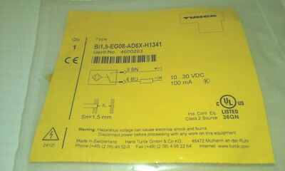 TURCK Bi1,5-EG08-AD6X-H1341 PROXMITY SENSOR QUICK DISCONNECT 10-30VDC NIB